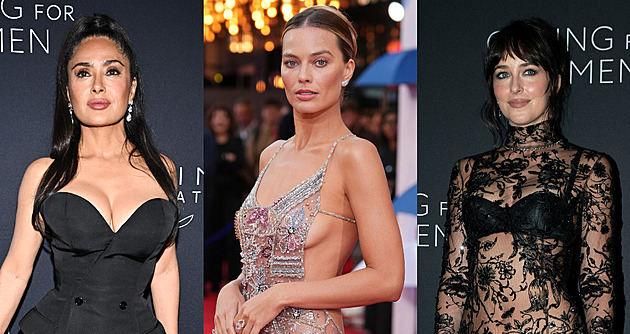 Hayekové bujné vnady, Johnsonová v krajce. Sexy postavu ukázala i Robbie